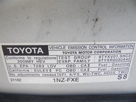2009 Toyota Prius White 1.5L AT #Z24654